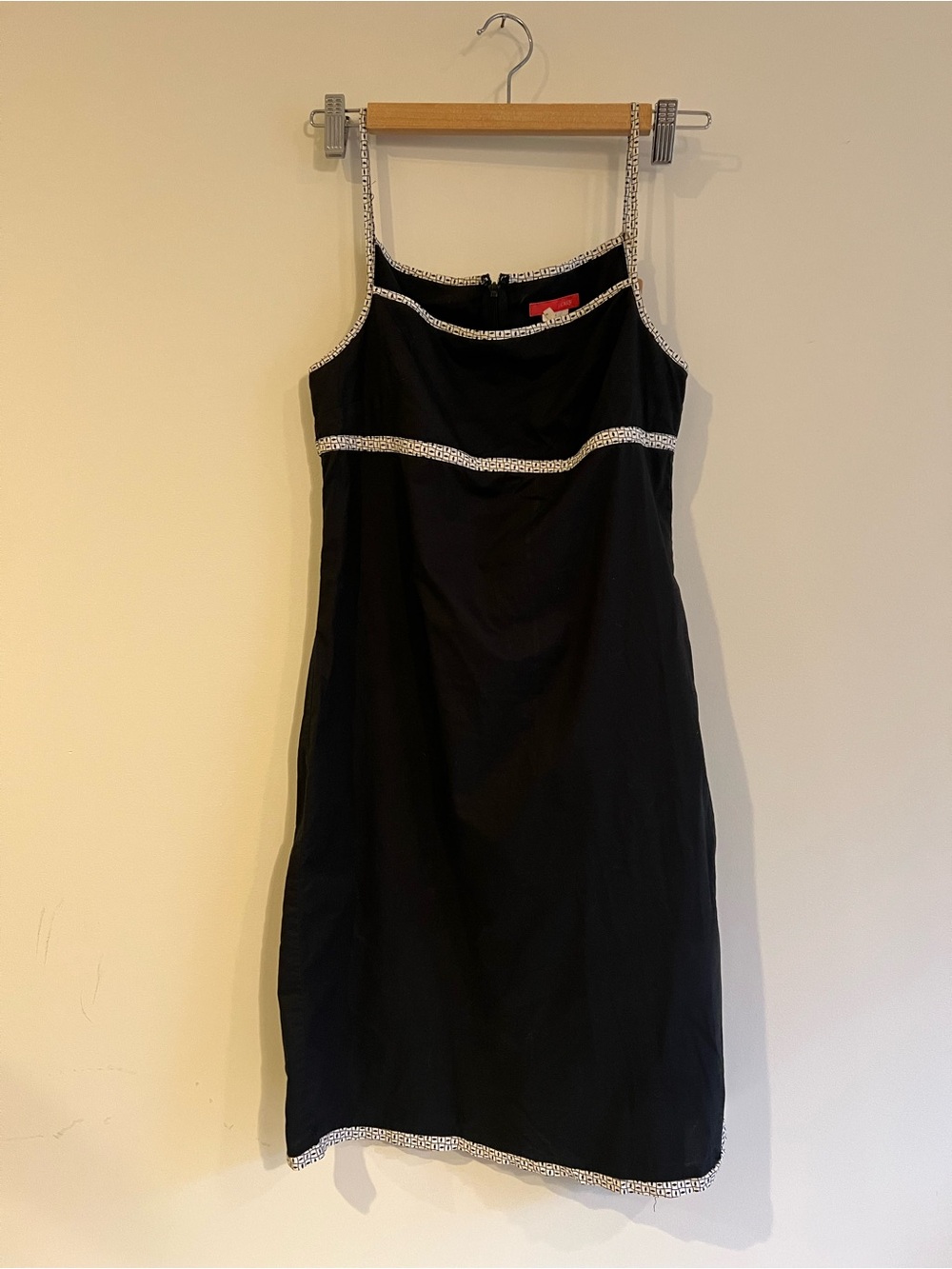 J. Crew Black Mini Dress with Silver Contrast Trim